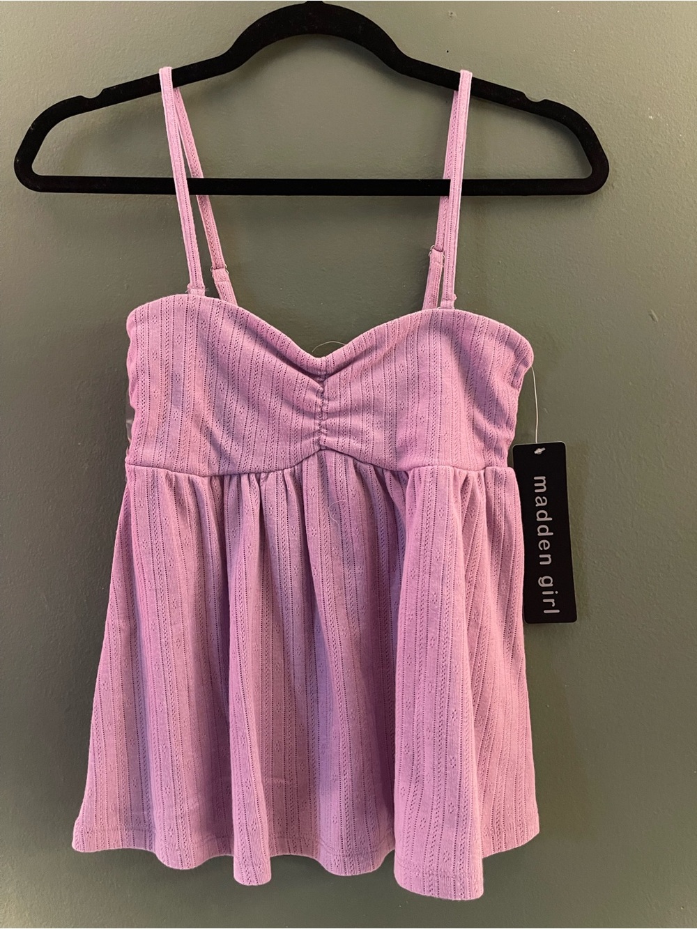 Madden Girl Lilac Knit Babydoll Cami Top